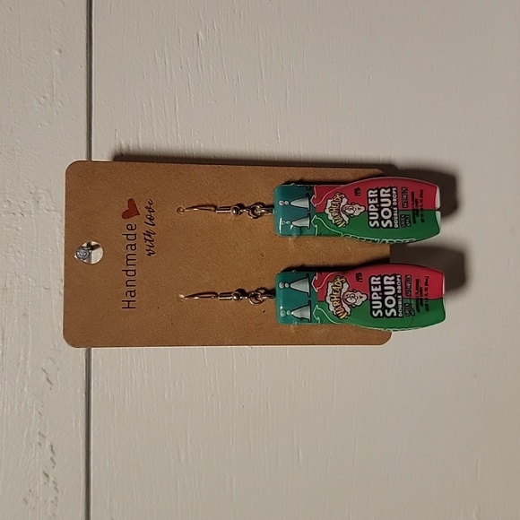 Handmade "Warheads Super Sour Drops" Earrings - Picture 1 of 2
